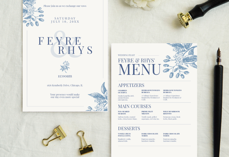 Invite and Menu